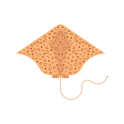 Reticulate Whipray (Honeycomb ray) graphic design illustration marinelife ocean ray