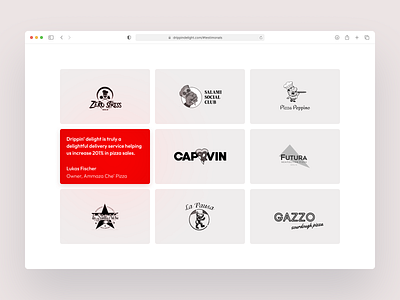 Social proof for pizza delivery service challenge daily dailyui design pizza social testimonial ui website