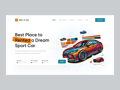 Rent A Car - The best place to rent/service Booking Website animation automobile booking car car booking car hire cars figma figma expert landing page motion graphics prototype rent rent a car rental app rental car uiux vehicles web design website