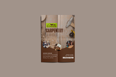 Carpentry Services Flyer Design adobe carpenter flyer graphic design illustrator print rustic service