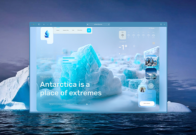 Antarctica landing page 3d antarctica blue branding graphic design ice icy landingpage motion graphics ui uiux webdesign webdesigner webdeveloper website