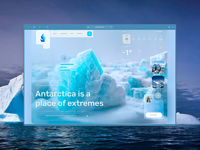 Antarctica landing page 3d antarctica blue branding graphic design ice icy landingpage motion graphics ui uiux webdesign webdesigner webdeveloper website