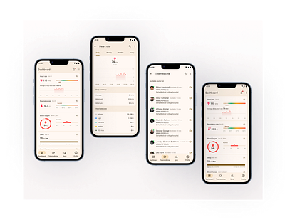 AI-Integrated Health Monitoring App ai health app branding data visualization health monitoring health tracking mobile ui real time data telemedicine ui