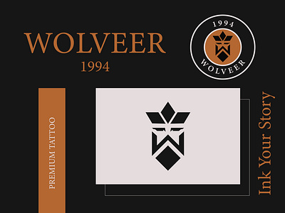 WOLVEER beard brand mark branding combination logo combination mark identity identity design king king logo lettermark logo logo design minimal logo modern logo tattoo tattoo logo w letter logo