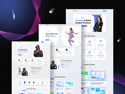 Personal Porfolio template about cv designer developer figma graphic design personal portfolio profession resume section template ui website