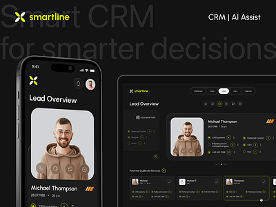 Smartline CRM - AI Assist UX UI Design app app architecture app design application architecture branding crm design graphic design logo mvp product design research ui ux uxui web design