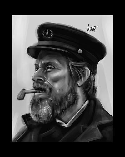 Thomas Wake - 2022 black white black and white bw digital paint digital painting illustrating illustration movie characters paint portrait