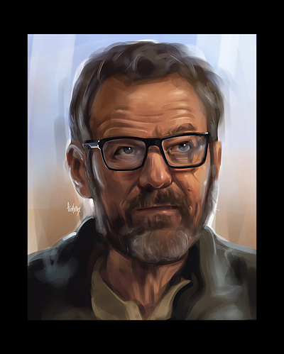 Walter White - 2022 breaking bad digital paint digital painting illustrating illustration movie characters movies paint portrait series walter white