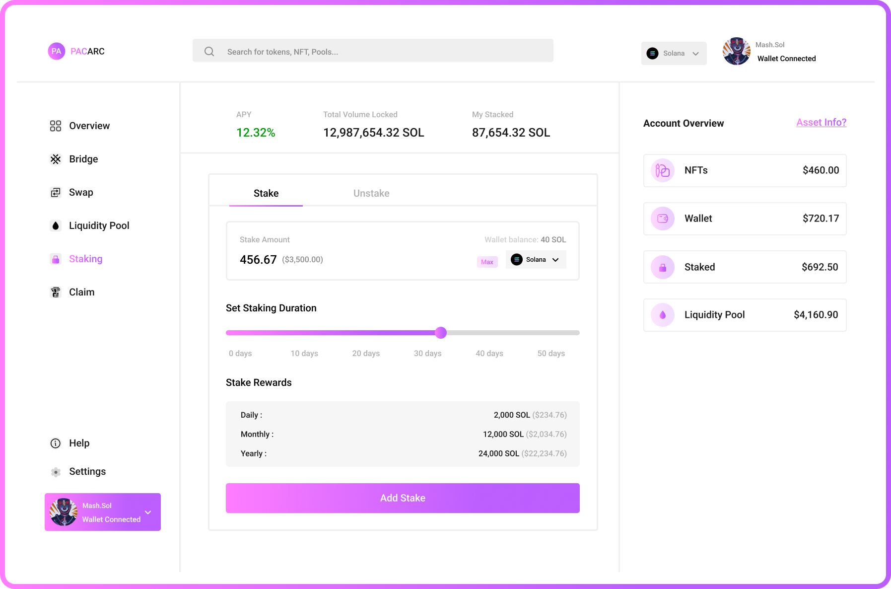 Staking Section Design design landingpage ui ux web