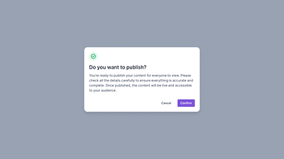 Confirmation Message Popup Modal with CTA Buttons and Icons autolayout confirmationmessage figmadesign popupmodal uidesign uxdesign