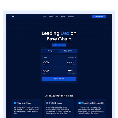 Baseswap Landing Page Redesign crypto landing page ui uiux web design web3