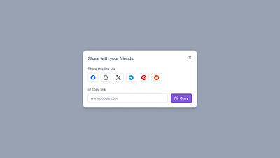 Share File Popup Modal with Social Media Icons autolayout ctabuttons design figmadesign popupmodal responsivedesign sharefile socialmediaicons ui uidesign uxdesign