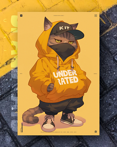 UNDERRATED 😼 ai branding cat daliy design illustration poster print