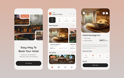 Hotel Booking App app design branding design ui uiux uiux design