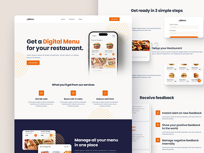 gMenu - An online menu website UI design layout product design ui ui design ui ux ux website website ui