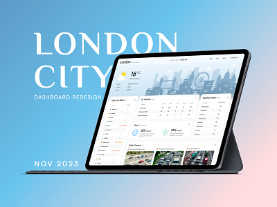 London City Dashboard Redesign case study city dashboard dashboard dashboard design design figma heuristic evaluation illustration london city dashboard redesign saas saas design smart city traffic camera ui ui design uiux uiux design ux design weather