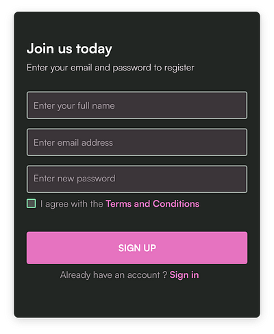 Form input design darkmode design ui ux website