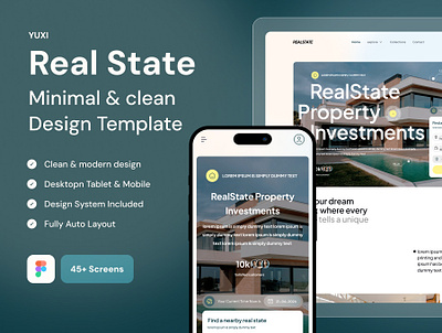 Real State Website design home desig landing page listing page login modern pages properties realstate sign up ui ui design web app website