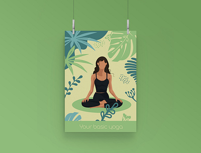 Poster for a yoga center in the faceless style adwert body design fitness flexbody graphic design illustration poster vector woman yoga yogaceantre yogaclass yogaposter yogawoman