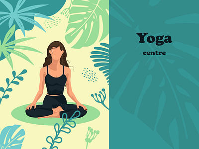 Poster for a yoga center in the faceless style adwert design graphic design illustration poster publication vector