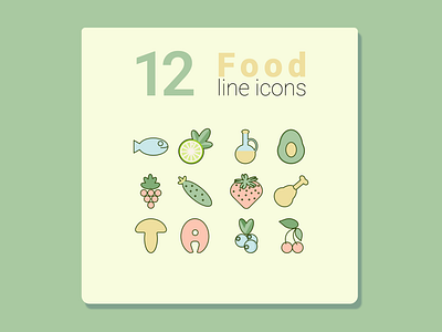 Healthy food line icons design food graphic design healthyfood icons illustration line lineicons vector