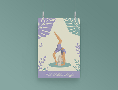 Poster for yoga fitness design fitness girl graphic design human illustration poster sport vector yoga