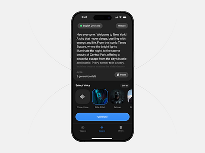 AI Voice Generator Mobile App ai app mobile app ui voice