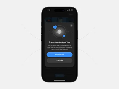 AI Voice Generator Review Pop-up ai caption ai voice app design mobile app pop up ui