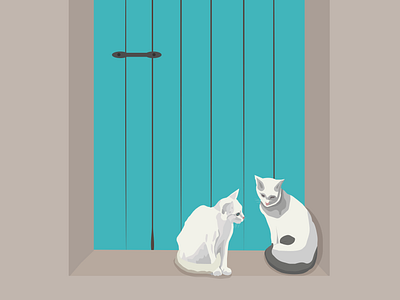 Cats illustration poster cat design graphic design illustration vector whitecat