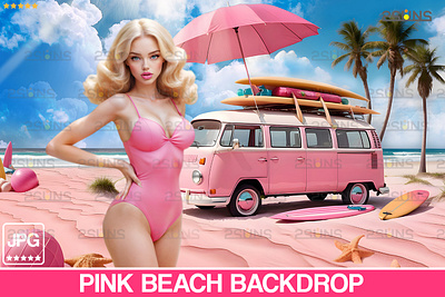 Digital Pink Beach backdrop, photoshop overlays, Dream House badges custom manipulation custom portrait custom retouching work graphic design image edit photo edit photo editing photo overlays photoshop photoshop service skin retouching twitch