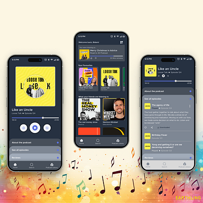 Podcast Mobile App design mobile app podcast ui