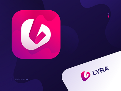 LYRA Music - Logo & App Icon app branding concept art futuristic logo musicapp play