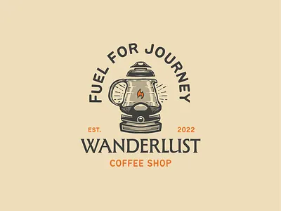 Wanderlust Coffee Shop branding cafebrand coffee coffeeshop graphic design illustration logo logoillustration vintage logo vintagelogo