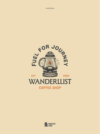 Wanderlust Coffee Shop branding cafebrand coffee coffeeshop graphic design illustration logo logoillustration vintage logo vintagelogo