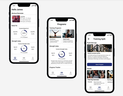 Biometa Fitness app design ui ux wireframe