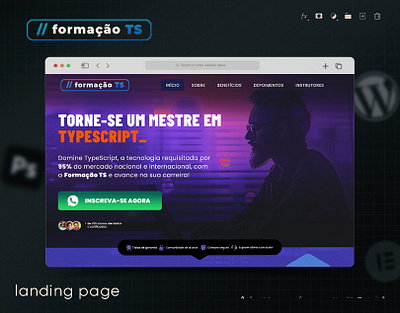 Página de Captura - Formação TS elementor photoshop página de captura ui design wordpress