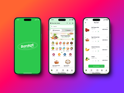 Mobile App Barakat Grocery ui