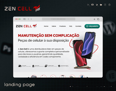 Landing Page E-Commerce - Zen Cell e commerce elementor photoshop ui design wordpress