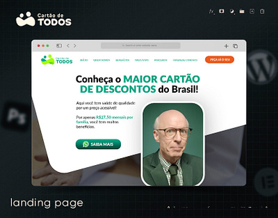 Landing Page - Cartão de Todos elementor photoshop ui design wordpress