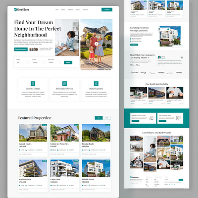 Real Estate Website Design For Dwellzone. design landing page minimal website properties website property buy property sell property web radditollc real estate real estate web real estate website ui ui design uiux user interface web web design web site website website design