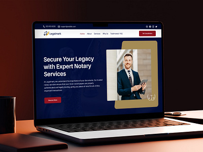 Notary Services Agency Website Design branding design landing page legal service minimal minimal web modern website notary notary services services ui ui design uiux uiux design user interface web web design web development website website design