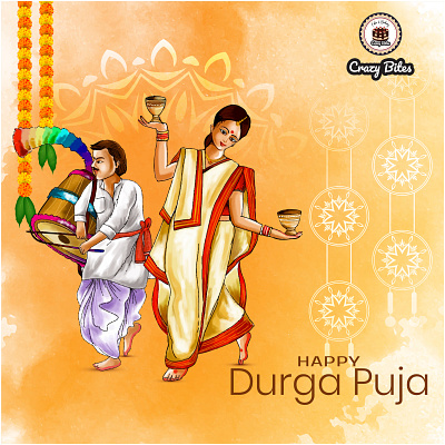 Happy Durga Puja design durgapuja graphic design illustrator puja vector