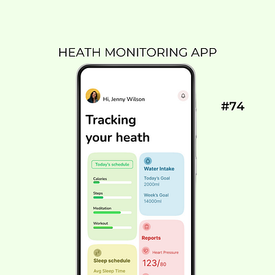 Daily UI Day-74/100:Health Monitoring App dailyui day 74 design designchallenge designing health ui uiuxdesign ux