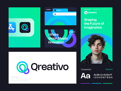 Qreativo Logo & Visual Identity Design abstract agency brand identity branding creative design designer digital brand gradient logo icon innovation logo letter logo logo design logotype loop modern logo saas typography visual identity