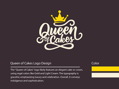 Queen Of Cakes Logo Design (unused) cakecouture