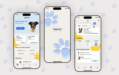 Pet Healthcare Management - mobile APP graphic design ui ux