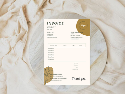 Invoice template branding graphic design