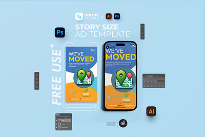 Moving Announcement Instagram Story aam360 aam3sixty branding change of address story template custom moving announcement story design digital moving story design editable moving instagram story new address instagram story