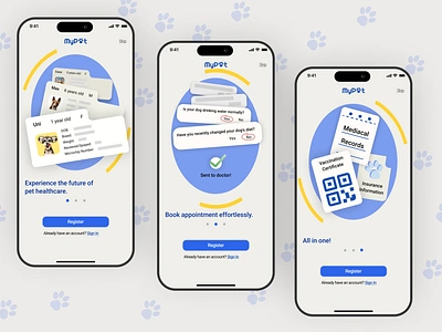 Pet Healthcare Management - mobile APP design healthcare mobile app pet ui ux