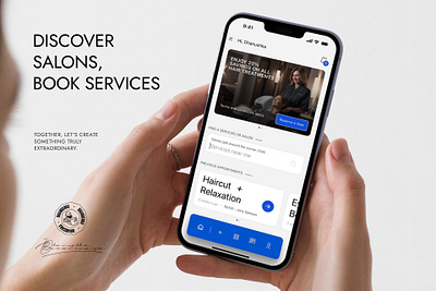 Discover Salons, Book Services app appdesign mobile app design salon salonbooking ui ux
